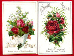 Delcampe - 2 Chromos Poulain. Bouquet De Roses. - Poulain