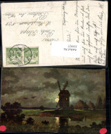 Delcampe - 355927,Künstler Ak Hugo Lissmann Windmühle B. Mondlicht - Otros & Sin Clasificación