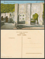 Delcampe - Gibraltar Old Colour Postcard Southport Gates, Coat Of Arms Wall Donkey Rider 17 - Gibraltar