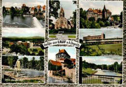 Delcampe - Lauf Pegnitz Pegnitzpartie Kreiskrankenhaus Kath Kirche Kaiser Wenzel Burg Staed - Lauf