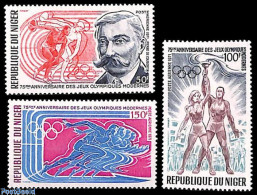 Delcampe - Niger 1971 75 Years Modern Olympics 3v, Mint NH, Sport - Athletics - Olympic Games - Atletiek