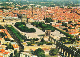 Delcampe - 34 MONTPELLIER VUE AERIENNE DES ARCEAUX DES JARDINS DU PEYRO - Montpellier
