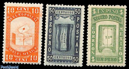 Delcampe - Mexico 1947 Postal Insurance 3v, Unused (hinged) - Messico