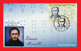 Delcampe - PERU 2009 200TH BIRTH ANNIVERSARY OF LOUIS BRAILLE, 1809-1852 OFFICIAL FIRST DAY COVER FDC USED RARE - Peru
