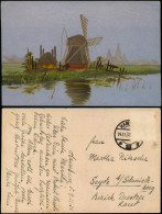 Delcampe - Ansichtskarte  Windmühlen Windmill - Künstlerkarte Metallik-Effekt 1931 - Non Classés