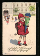 Delcampe - Künstler-AK Fritz Baumgarten: ABC-Schützin Mit Zuckertüte - Baumgarten, F.