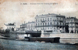 Delcampe - 34 / CETTE / NOUVEAU PONT ET AVENUE DE LA GARE / PLAN RARE - Sete (Cette)