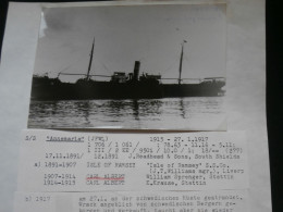 Delcampe - Foto Mit Schiff "Annemaria", Reederei Stettin , Archivblatt - Technische Daten Und Historie , Schiffbau , Pommern !! - Schiffe