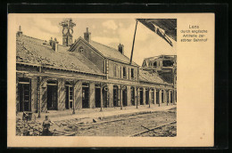 Delcampe - CPA Lens, Vue Générale Avec Durch Englische Artillerie Détruitesr La Gare - Lens