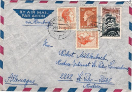 Delcampe - 1964-Luxembourg Lussemburgo Busta Variamente Affrancata Diretta In Germania - Sonstige & Ohne Zuordnung