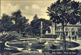Delcampe - 1959-Catania Villa Bellini Vasca Dei Cigni Affrancata L.15 Guerra D'Indipendenza - Catania