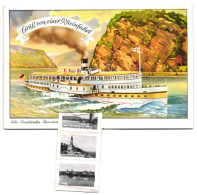 Delcampe - Leporello-AK Köln, Rheindampfschiff Auf Der Route Nach Düsseldorf, Loreley, Pfalz Bei Kaub, Schloss Stolzenfels - Sonstige & Ohne Zuordnung