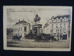 Delcampe - Ostende Monument Léopold (tram Et Attelage) - Oostende