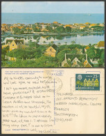 Delcampe - Curacao 25c 1972 Postcard View From Ararat Hill Overlooking Downtown Willemstad - Curaçao