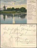 Delcampe - Ansichtskarte Gohlis-Dresden Gohliser Windmühle Sonne - Chroniktext 1925 - Dresden