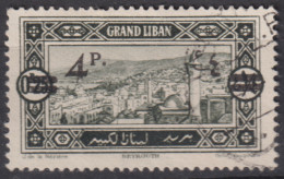 Delcampe - Grand Liban – N°76 – Vue Panoramique De Beyrouth, Surcharge 4 Piastres – O - Used Stamps