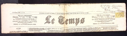 Delcampe - Lettre N°86 3c. Bistre-jaune, PAIRE Obl. Càd CALAIS 19/11/80 Sur LE TEMPS Du 17/11, Journal Parisien Réexp. à Caen, TB - Zeitungsmarken (Streifbänder)