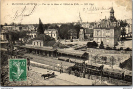 Delcampe - 78 MAISONS LAFFITTE - Vue Sur La Gare & L'hotel De Ville - Maisons-Laffitte