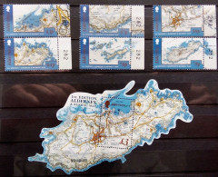 Delcampe - Alderney 2017, Various Maps, MNH Unusual S/S And Stamps Set - Alderney