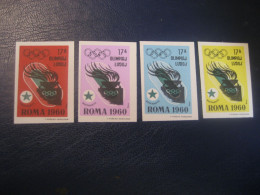 Delcampe - ROMA 1960 Torch Torche Olympique Olympic Games Olympics Esperanto 4 Imperforated Poster Stamp Vignette ITALY Spain Label - Summer 1960: Rome