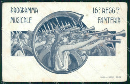 Delcampe - Militari 16º Reggimento Fanteria Programma Musicale RIPARATA Cartolina XF4495 - Régiments
