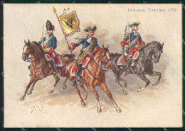 Delcampe - Militari Lancieri Firenze Dragoni Toscani Cenni PIEGHINE FG Cartolina XF7410 - Autres & Non Classés