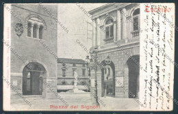 Delcampe - Treviso Città Piazza Dei Signori PIEGHINA Cartolina BB9452 - Treviso