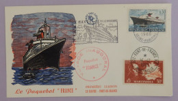 Delcampe - FRANCE FDC YT 1325+MARTINIQUE YT 200 "LE PAQUEBOT FRANCE VOYAGE INAUGURAL" ANNEE 1968 RARE - 1960-1969