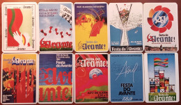 Delcampe - PORTUGAL - Collection Of 10 Pocket Calendars - 1985/1986 - "CARTAZES FESTA DO AVANTE" - PCP Lisbon; (see Photos). - Kleinformat : 1981-90
