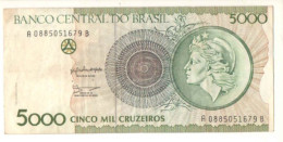 Delcampe - Brazil Banknotes 5000 Cruzeiros 1990 - C222 / P-227a - Serial A0885051679B - Brésil