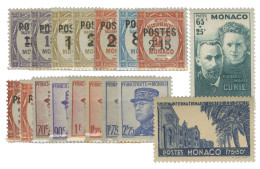 Delcampe - Monaco : N°140/166* Et 168/169** - Andere & Zonder Classificatie