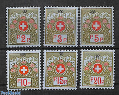 Delcampe - Switzerland 1911 Porto PP 6v, With Control Numbers, Mint NH - Ungebraucht