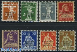 Delcampe - Switzerland 1918 Industrielle Kriegswirtschaft 8v, Thin Overprints, Unused (hinged) - Ungebraucht