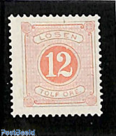 Delcampe - Sweden 1874 Postage Due 12o, Perf. 13, Stamp Out Of Set, Unused (hinged) - Autres & Non Classés