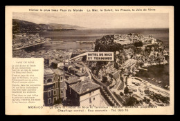 Delcampe - MONACO - LA GARE DE CHEMIN DE FER ET L'HOTEL TERMINUS, CASIMIR BOJERO PROPRIETAIRE - Mehransichten, Panoramakarten