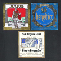 Delcampe - BROUWERIJ  DE KLUIS - HOEGAARDEN - BENEDICT - JULIUS - OUD HOEGAARDS BIER   - 3 BIERETIKETTEN  (BE 745) - Bier