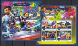 Delcampe - A0393 ! Imperf 2015 Maldives Football Euro 2016 France #6135-6138+Bl887 Mnh - Andere & Zonder Classificatie