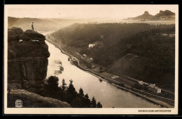 Delcampe - Foto-AK Walter Hahn, Dresden, NR: 907, Elbtal Bei Schmilka, Bergsteiger, Dampfer - Fotografie