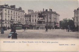 Delcampe - Bruxelles - La Place Royale Vers Le Parc ( Aile Gauche ) - Colorisé -Tram - Brüssel (Stadt)