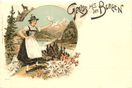 Delcampe - Gruss Aus Den Bergen - Litho - Alpinismus, Bergsteigen