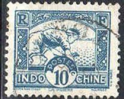 Delcampe - Indochine Poste Obl Yv:161 Mi:168 La Rizière (Beau Cachet Rond) - Usados