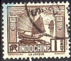 Delcampe - Indochine Poste Obl Yv:155 Mi:155 La Jonque (Beau Cachet Rond) - Usados