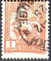 Delcampe - Indochine Poste Obl Yv:127 Mi:127 Laboureur & Tour De Confusius (TB Cachet Rond) - Usados