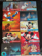 Delcampe - Shanghai Disneyland Hotel Gift Card, 10 Different With Facevalue Of 100,300,500 And 1000 Yuan - Casino Cards