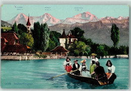 Delcampe - 3652 Hilterfingen 1909 - Eiger Mönch Jungfrau Kirche 6 Personen Im Ruder... - 10611737 - Hilterfingen