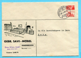 Delcampe - Illustrierter Brief Emmenbrücke 1948 - Absender: Gebr. Savi-Mögel Mit Rollenmarke - Rollen