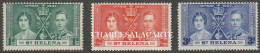 Delcampe - SAINT HELENA  1937 GEORGE VI  CORONATION  L.M.M.  S.G. 128-130 - St. Helena
