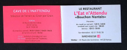 Delcampe - RL, Carte De Visite 4 Pages, Restaurant "L'Eat N'Attendu" Bouchon Nantais Et Cave De L'Inattendu, 44, Vertou - Visitenkarten