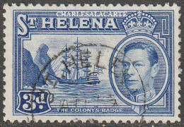 Delcampe - SAINT HELENA  1938-1944 GEORGE VI  DEFINITIVE  3d. ULTRAMARINE  VERY FINE USED  S.G. 135 - St. Helena