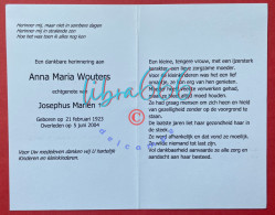 Delcampe - WOUTERS Anna Maria °(HAPERT) 1923 + 2004 - MARIËN - Todesanzeige